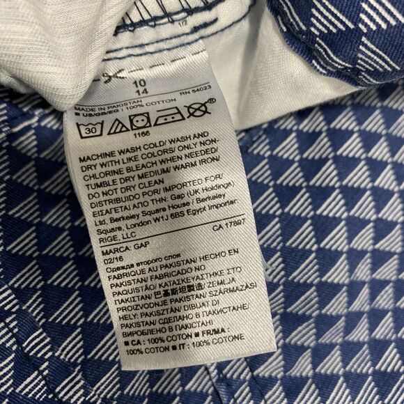 Gap tailored shorts womens sz 10R 3” inseam blue & white printed cotton mid-rise - Picture 5 of 6